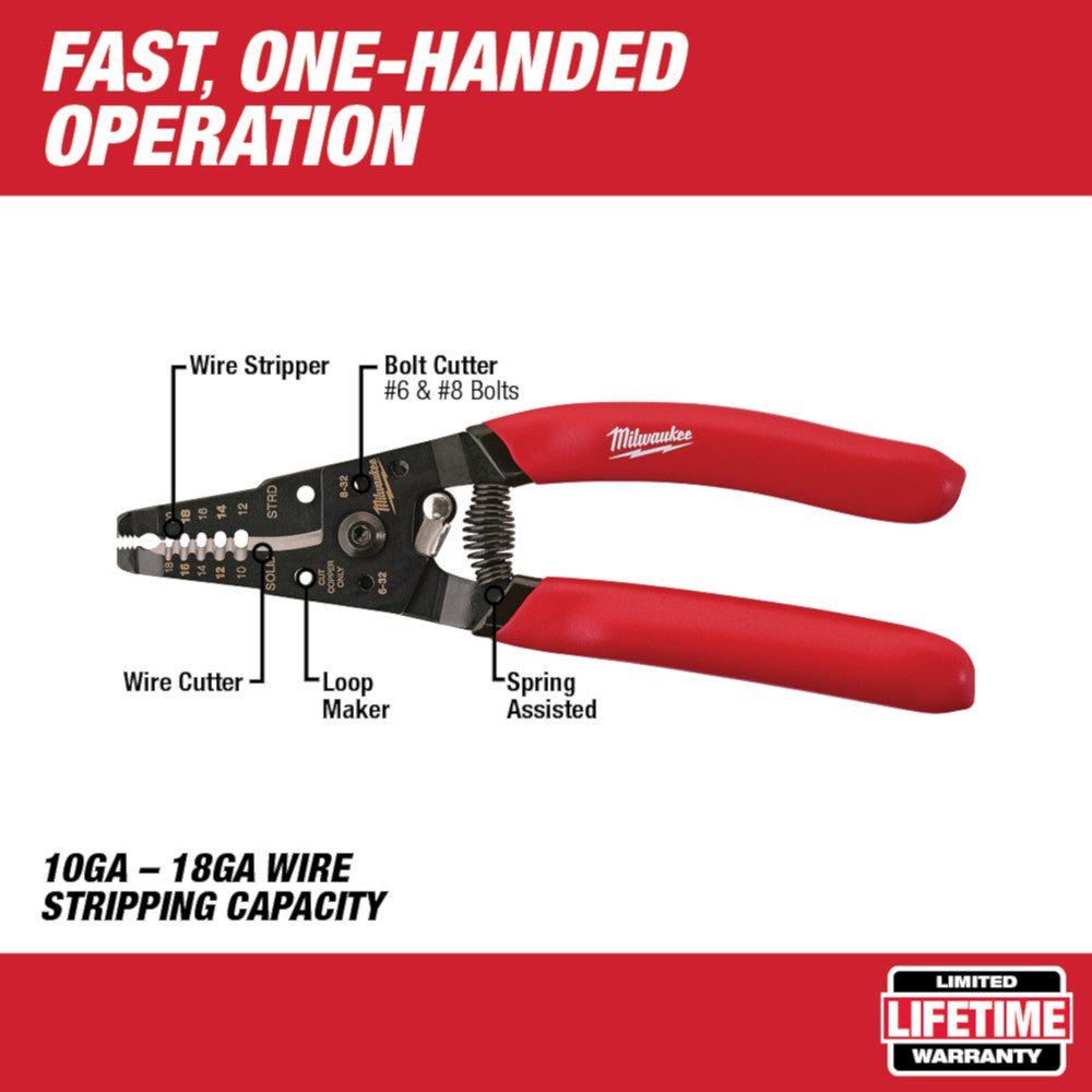 Milwaukee 48-22-6109 7-1/8" Wire Stripper / Cutter for Solid and Stranded Wire - Image 2