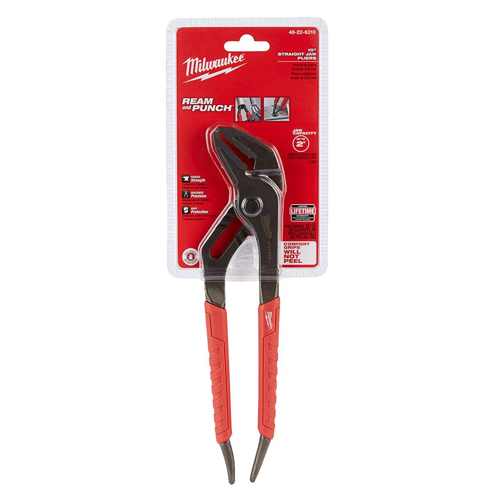 Milwaukee 48-22-6310 10" Ream and Punch Handle Straight-Jaw Pliers - Image 3