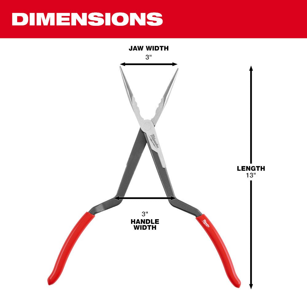 Milwaukee 48-22-6540 13" Long Reach Pliers w/ Straight Nose - Image 4