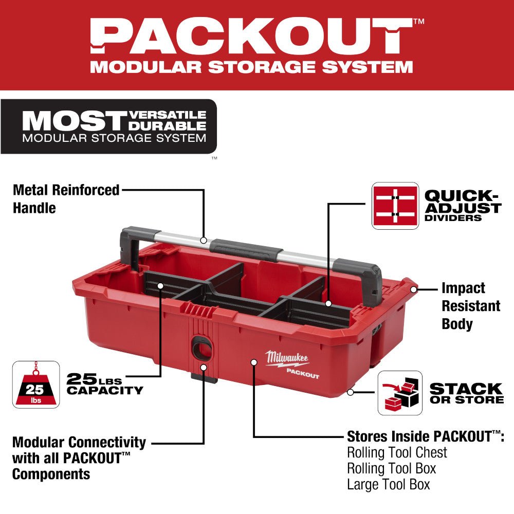 Milwaukee 48-22-8045 PACKOUT Tool Tray w/ 25 lbs. Weight Capacity - Image 2
