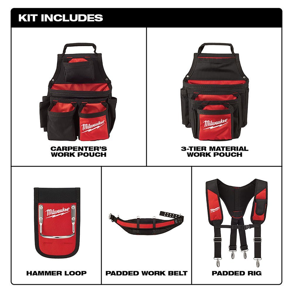 Milwaukee 48-22-8120 30 - 53-Inch 24-Pocket Suspension Rig Contractor Work Belt - Image 3