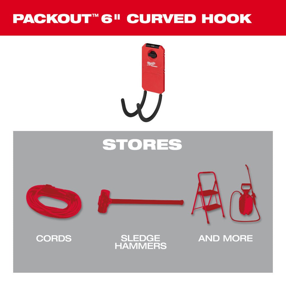 Milwaukee 48-22-8331 PACKOUT 6" Reinforced Curved Utility Hook - Image 4