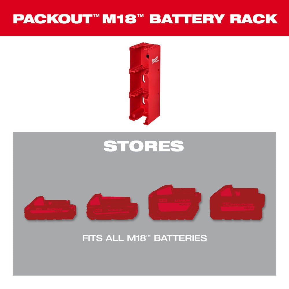 Milwaukee 48-22-8339 M18 PACKOUT Durable Battery Holder Storage System - Image 4
