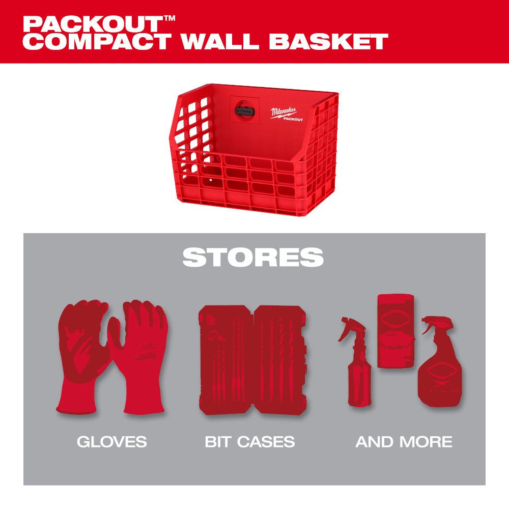 Milwaukee 48-22-8342 PACKOUT Compact Wall Mounted Tool Storage Basket - Image 3
