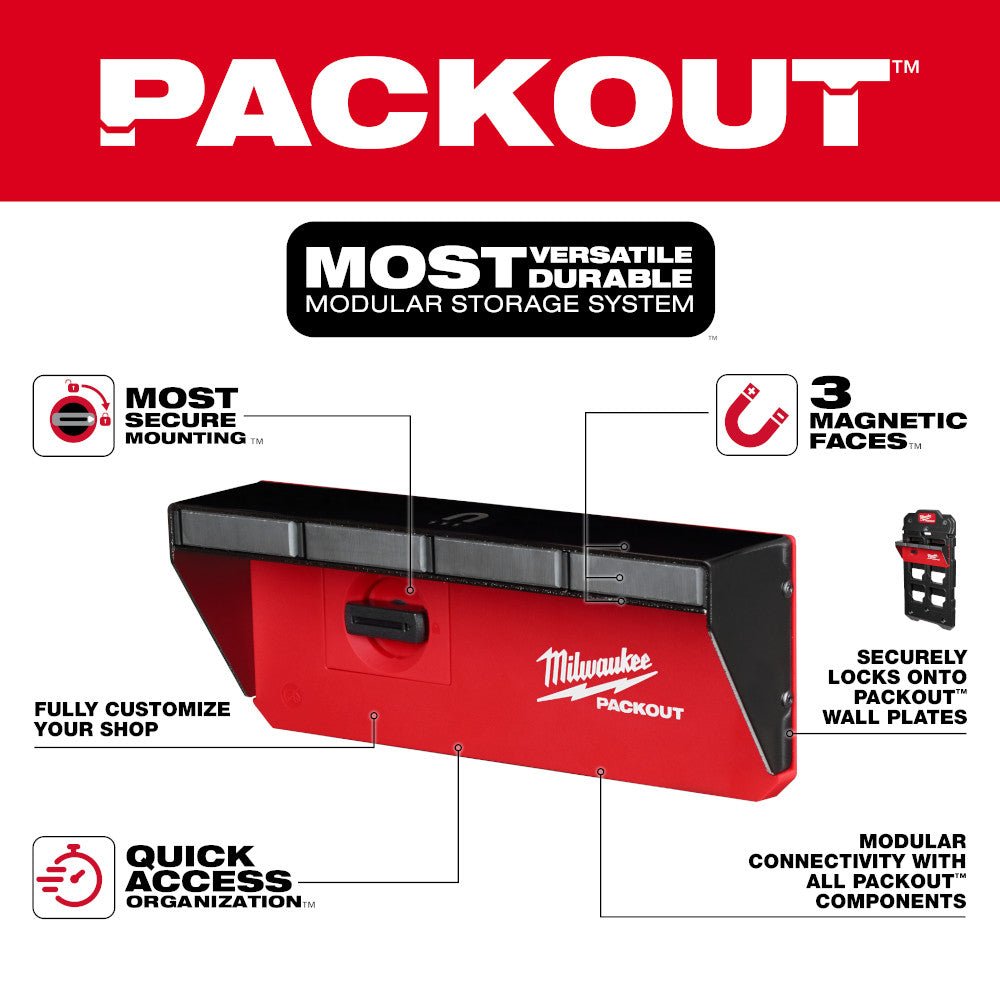 Milwaukee 48-22-8346 PACKOUT Magnetic Wall Mounted Rack - Image 2