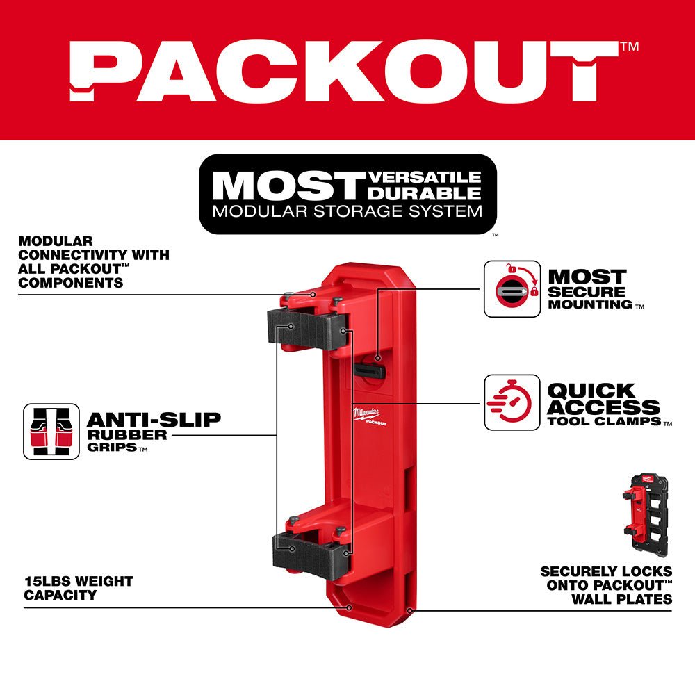 Milwaukee 48-22-8348 PACKOUT Long Handle Wall Mounted Tool Holder - Image 2