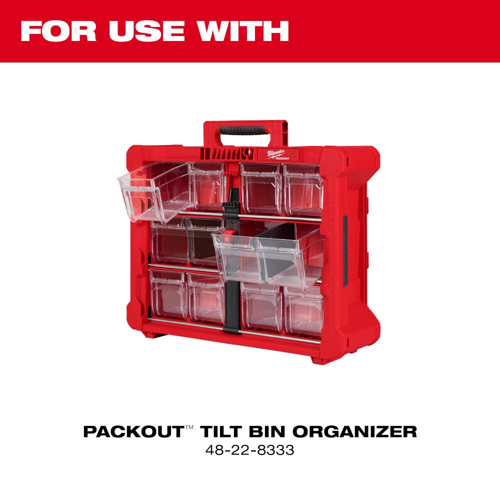 Milwaukee 48-22-8434 Large Bin for PACKOUT Clear and Durable Tilt Bin Organizer - Image 4