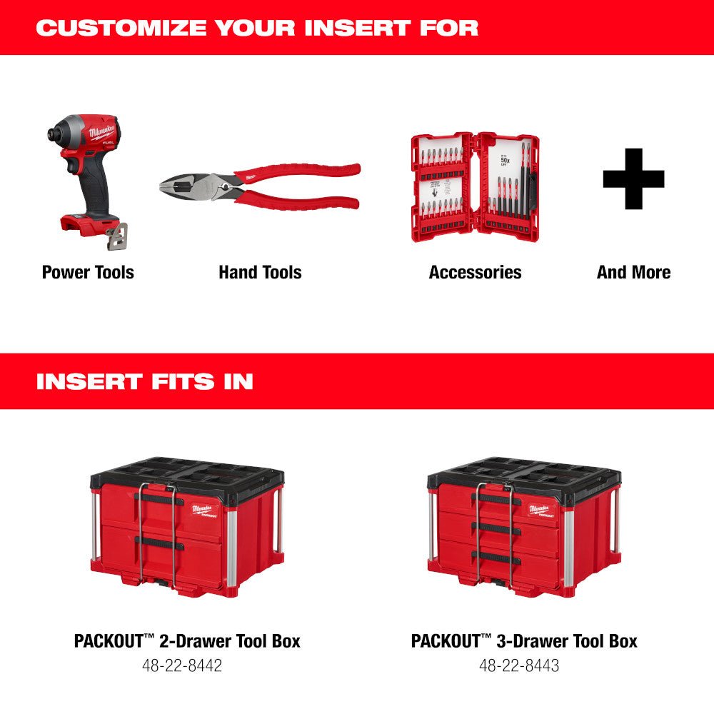 Milwaukee 48-22-8452 PACKOUT Drawer Tool Box Customizable Foam Insert - Image 2