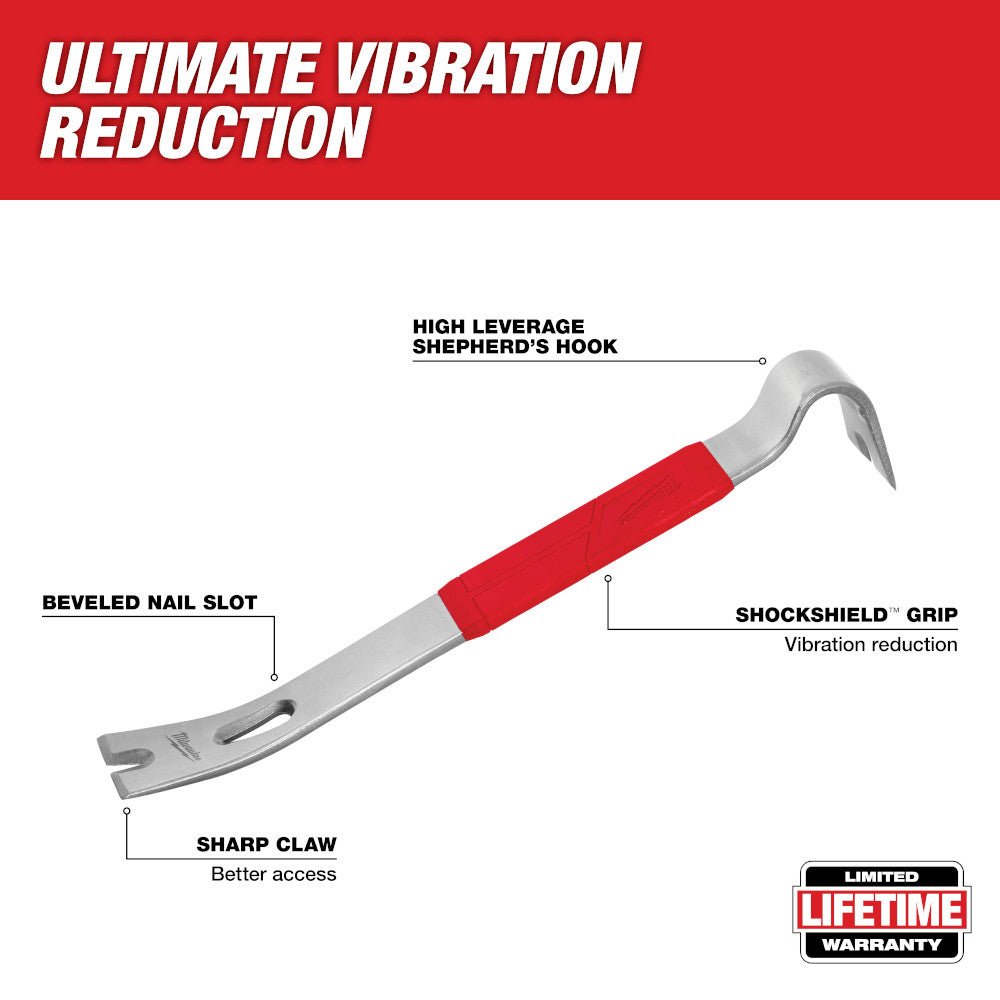 Milwaukee 48-22-9035 15" Heavy Duty Pry Bar w/ SHOCKSHIELD Grip - Image 2