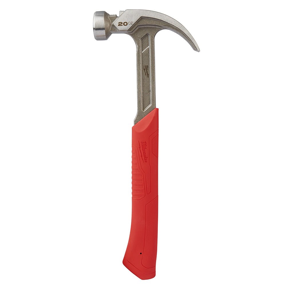 Milwaukee 48-22-9080 20oz Curved Claw Smooth Face Hammer w/ ShockShield Grip - Image 10