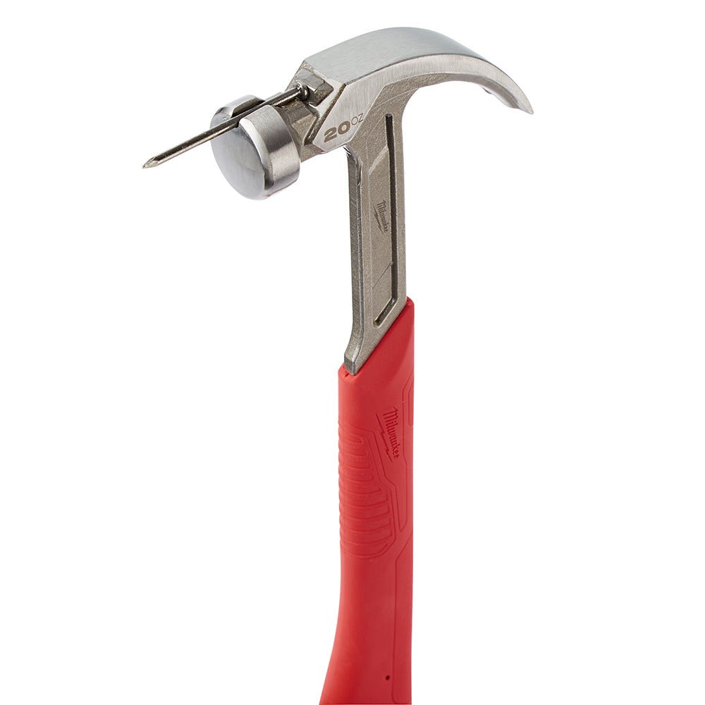 Milwaukee 48-22-9080 20oz Curved Claw Smooth Face Hammer w/ ShockShield Grip - Image 5