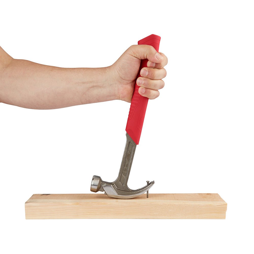 Milwaukee 48-22-9080 20oz Curved Claw Smooth Face Hammer w/ ShockShield Grip - Image 6