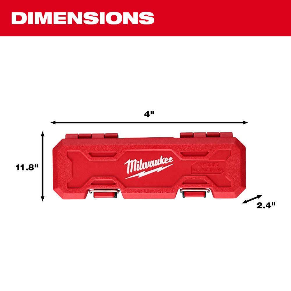 Milwaukee 48-22-9200 1/4" Drive Click Torque Wrench (40-200 in-lbs) - Image 3