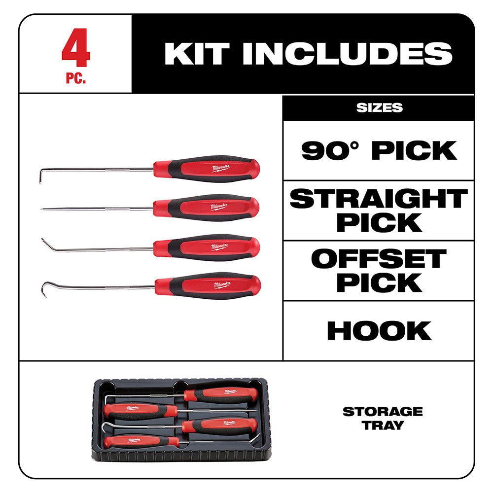 Milwaukee 48-22-9215 Heavy Duty Durable Hook and Pick Set - 4 PC - Image 2