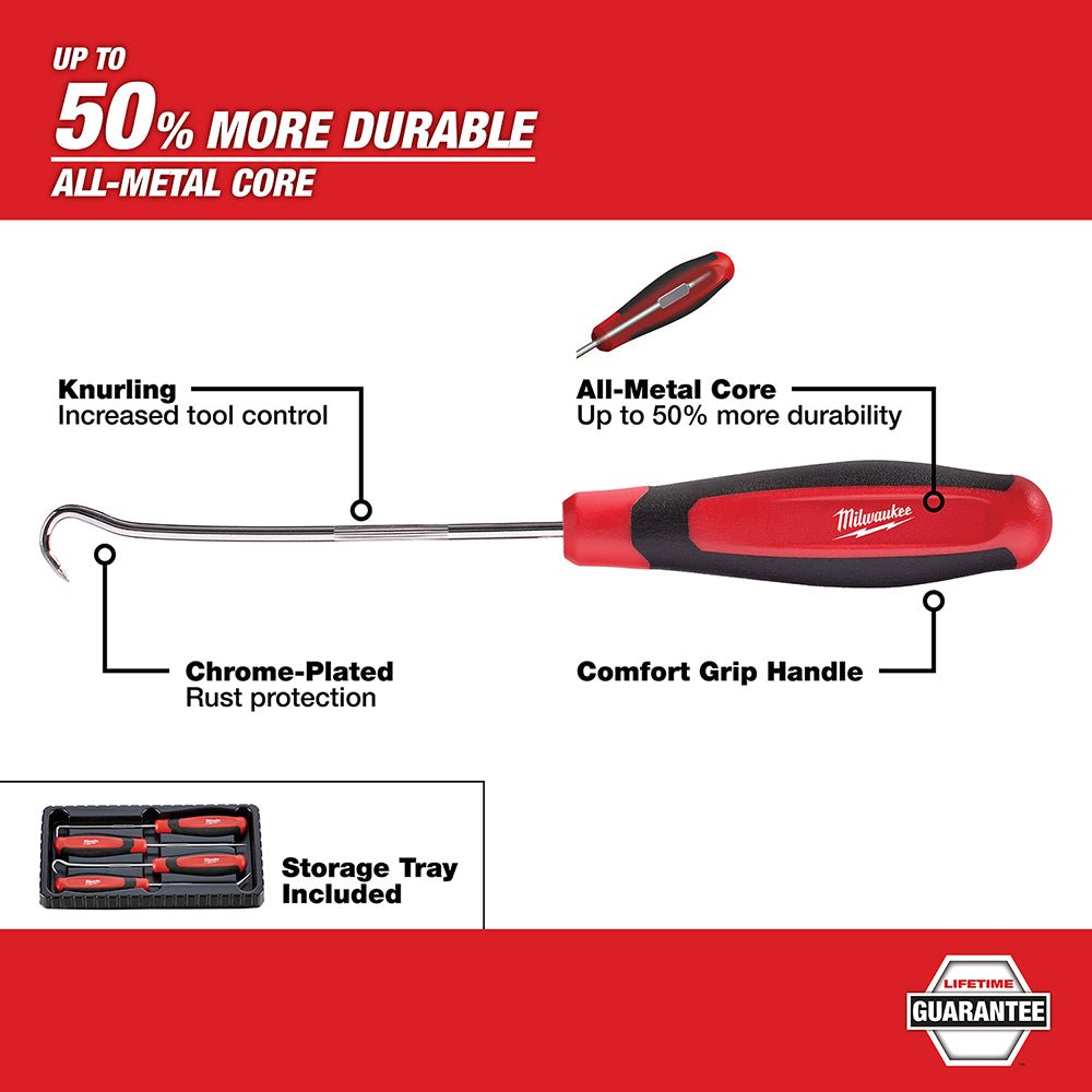 Milwaukee 48-22-9215 Heavy Duty Durable Hook and Pick Set - 4 PC - Image 3