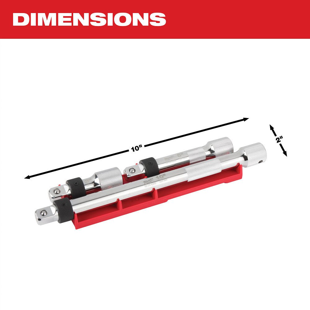 Milwaukee 48-22-9362 1/2" Drive Locking Extension Set w/ Storage Rack - 3pc - Image 5
