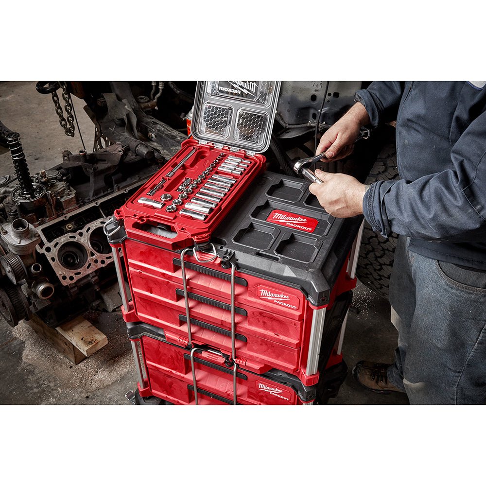 Milwaukee 48-22-9481 3/8” Ratchet SAE Mechanics Tool Set w/ Packout Case - 28pc - Image 10