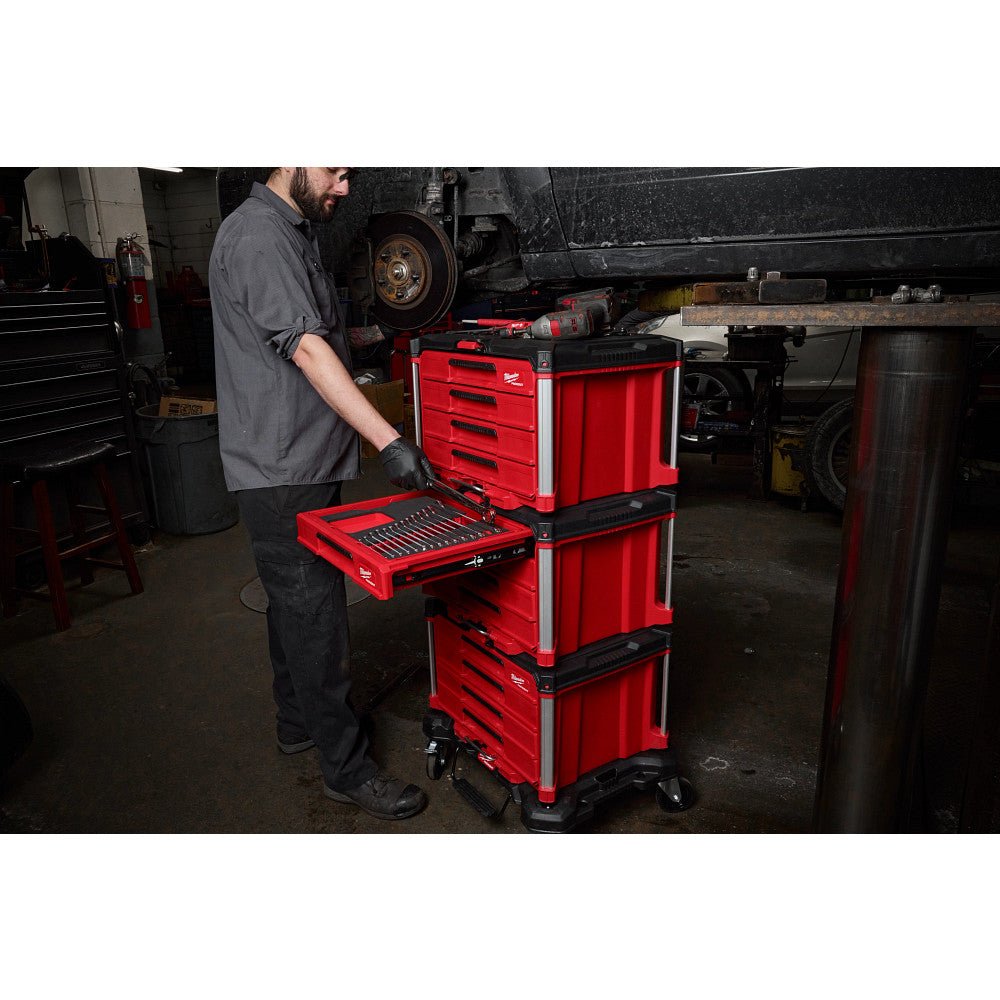 Milwaukee 48-22-9492 Metric/SAE Wrench Set w/ PACKOUT 4 Drawer Tool Box - 60PC - Image 9