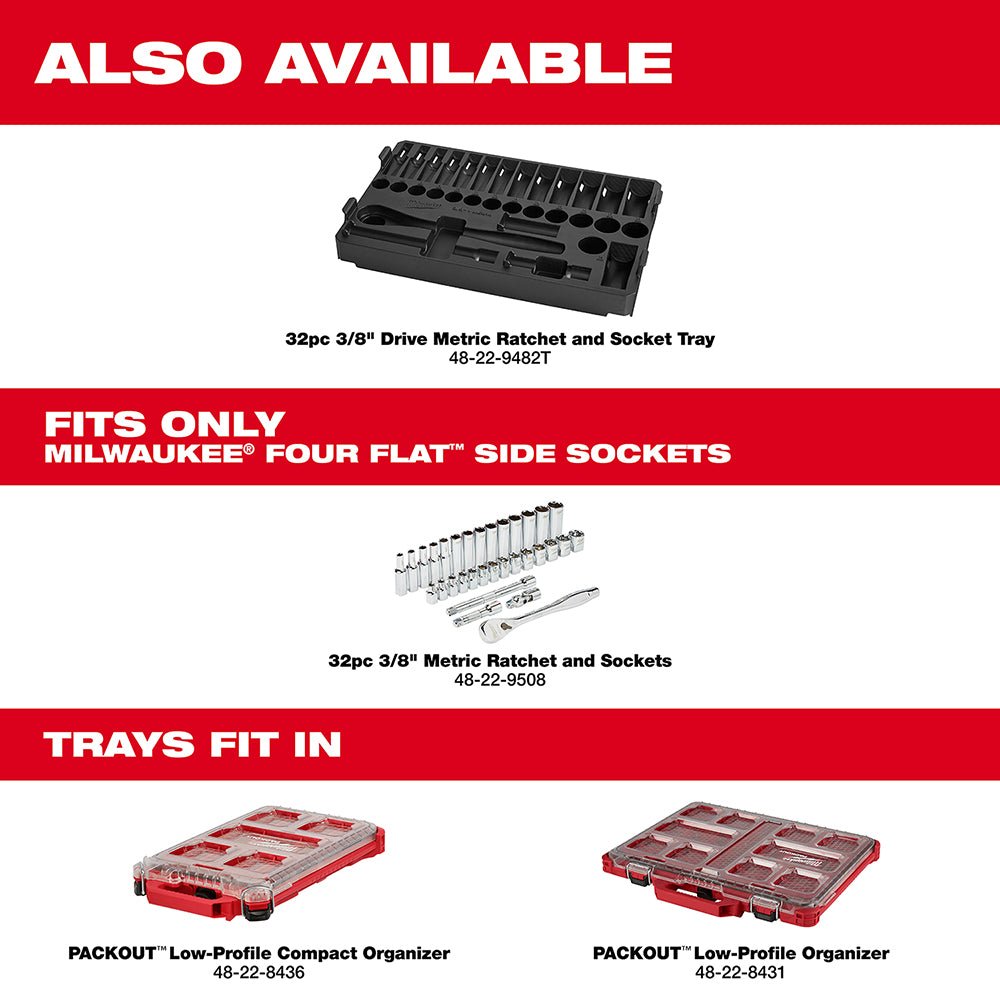 Milwaukee 48-22-9508 3/8-Inch Drive Durable Metric Ratchet and Socket Set - 32pc - Image 10