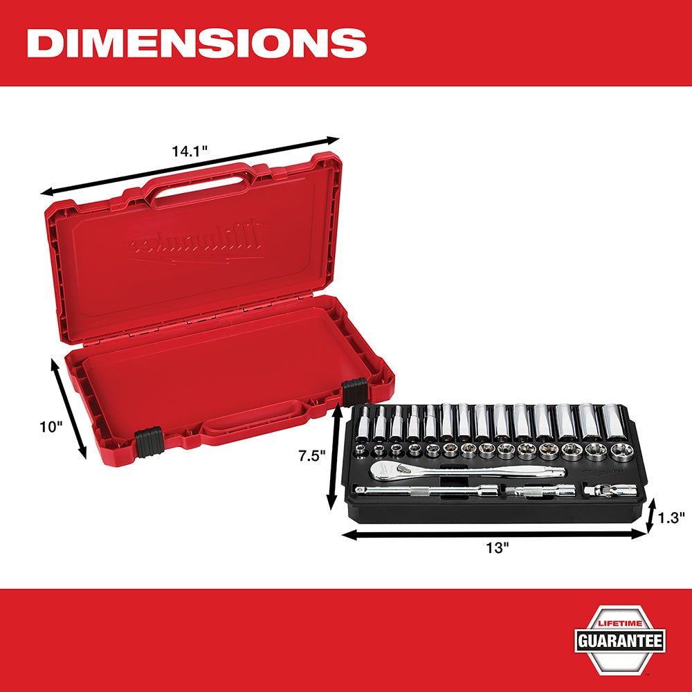 Milwaukee 48-22-9508 3/8-Inch Drive Durable Metric Ratchet and Socket Set - 32pc - Image 4