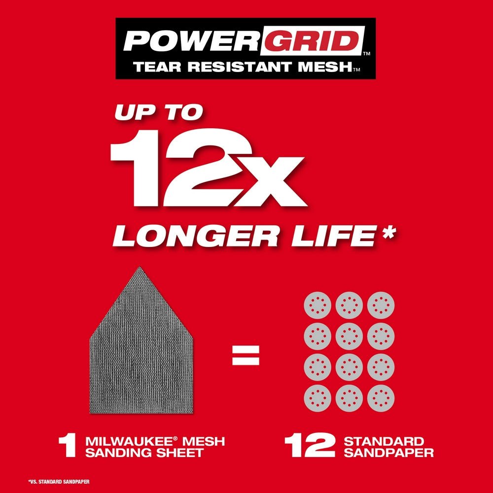 Milwaukee 48-80-5405 80/120/180 Grit Sheets for M12 Orbital Sander - 12 PK - Image 6