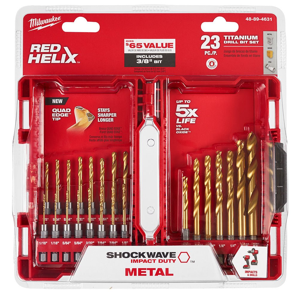 Milwaukee 48-89-4631 SHOCKWAVE RED HELIX Titanium Drill Bit Set - 23 PC - Image 4