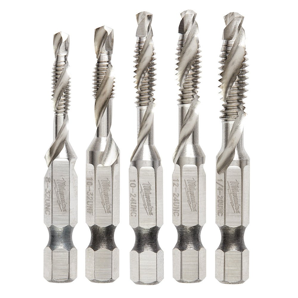 Milwaukee 48-89-4874 SAE SHOCKWAVE Impact Drill and Tap Bit Set - 5 PC