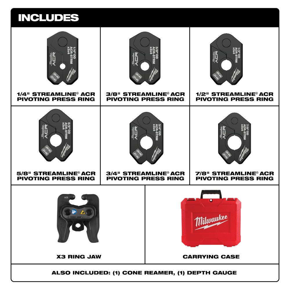Milwaukee MWE-49-16-2461MX - 1/4" - 7/8" ACR Pivoting Press Ring Kit for M12 - Image 2