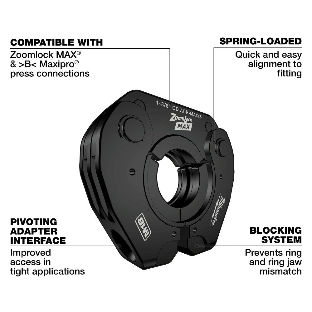 Milwaukee 49-16-2661ZX 1/4"-7/8" ZoomLock MAX Pivoting Press Ring Kit for M18 - Image 13