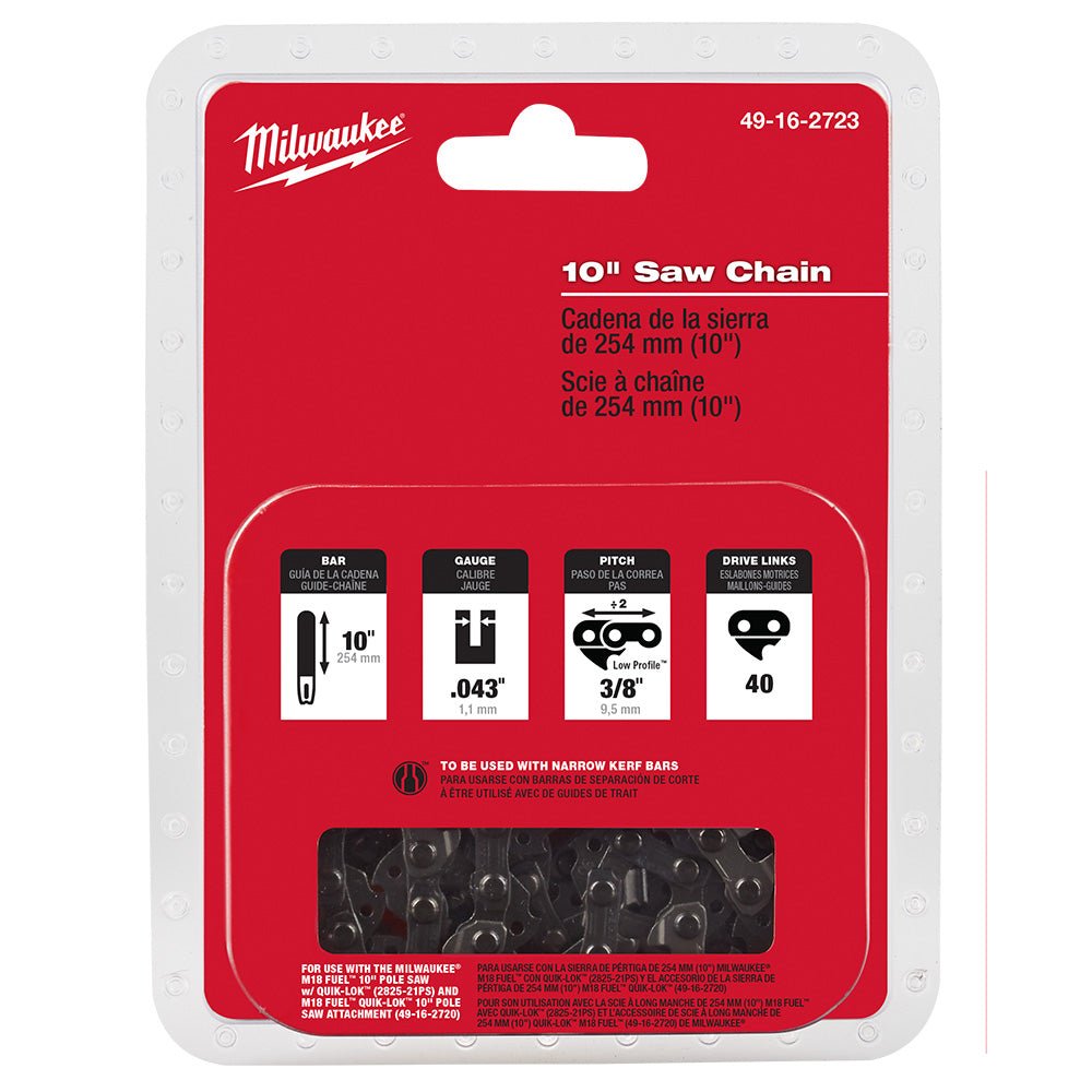 Milwaukee 49-16-2723 10-Inch QUIK-LOK Pole Saw Replacement Saw Chain