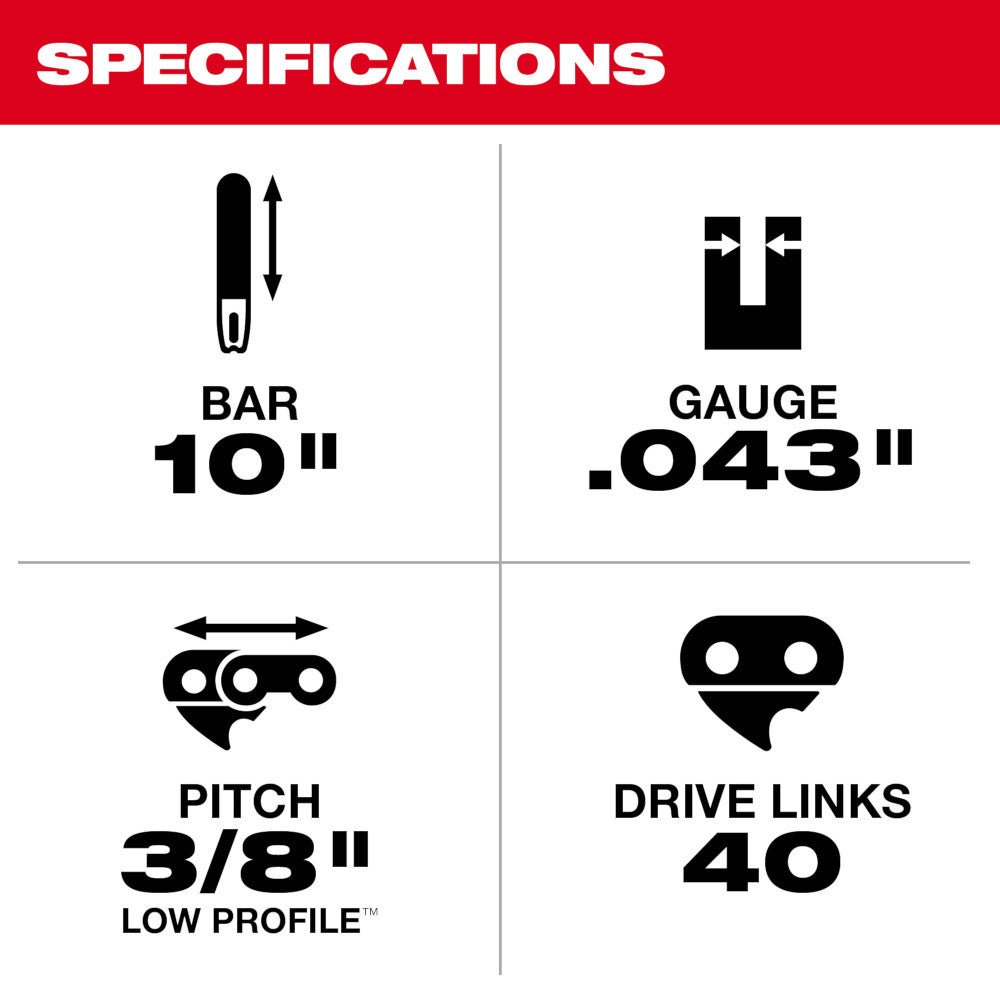 Milwaukee 49-16-2723 10-Inch QUIK-LOK Pole Saw Replacement Saw Chain - Image 3