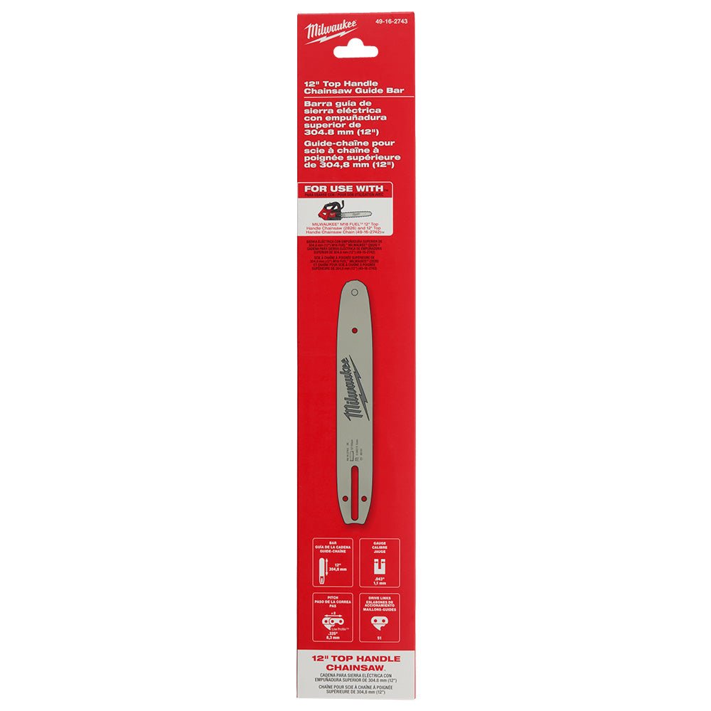Milwaukee 49-16-2743 12" Top Handle Chainsaw Guide Bar for M18 FUEL 12" Chainsaw - Image 4
