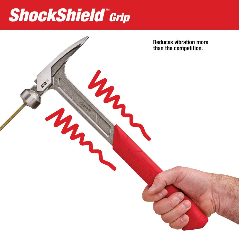 Milwaukee 48-22-9022 22oz Framing Hammer w/ 15" Pry Bar - Image 5