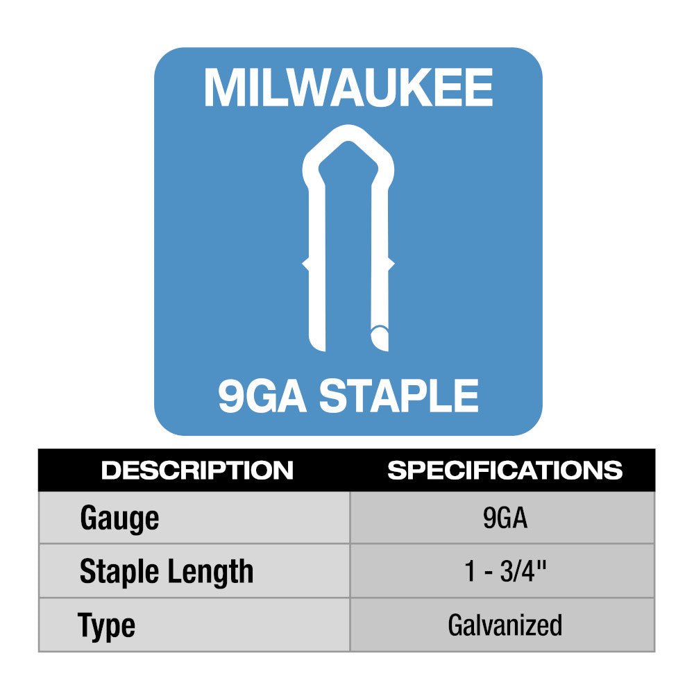 Milwaukee MPU134-960 1.75" 9 Gauge Hot Dipped Galvanized Staples - 960 PC - Image 6