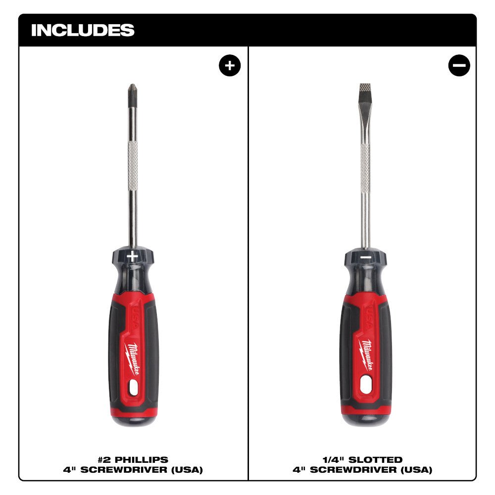 Milwaukee MT200-2 Cushion Grip Screwdriver Set - Made in USA - 2 PC - Image 4