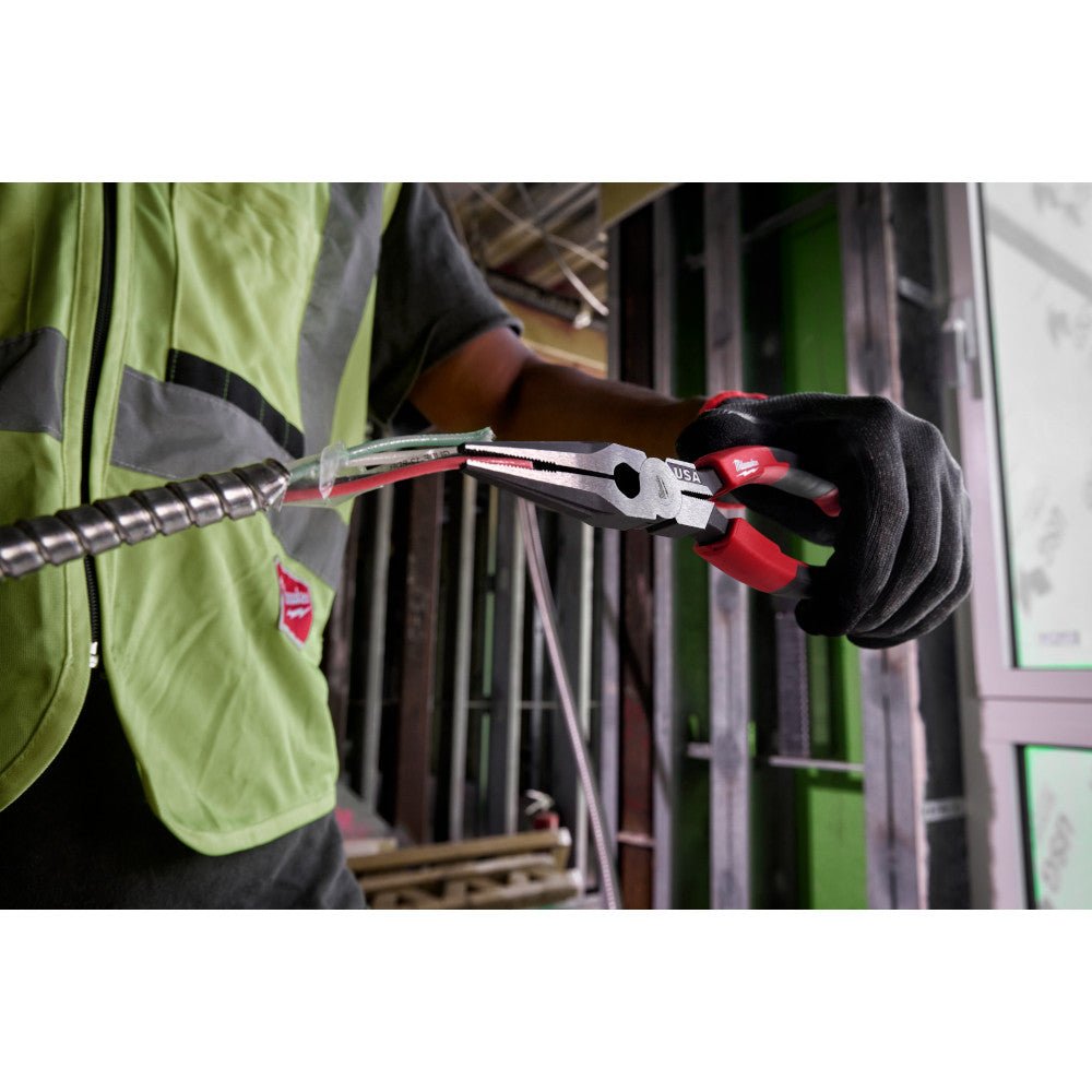 Milwaukee MT555 8" Long Nose Comfort Grip Pliers - Made In USA - Image 4