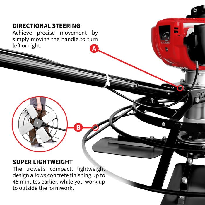 Tomahawk Power JXPT30H 30" Honda Porta Trowel w/ GX35, 18ft Bull Float Handle - Image 5