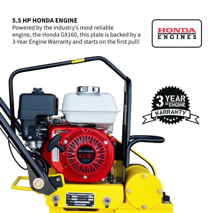 Tomahawk Power TPR76H 5.5 HP Honda 17x12" Paver Roller Compactor - Image 2