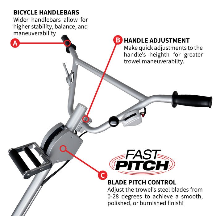 Tomahawk Power TPT46FXH390 46" Fast Pitch Power Trowel w/ 9 HP Honda, Blades - Image 4