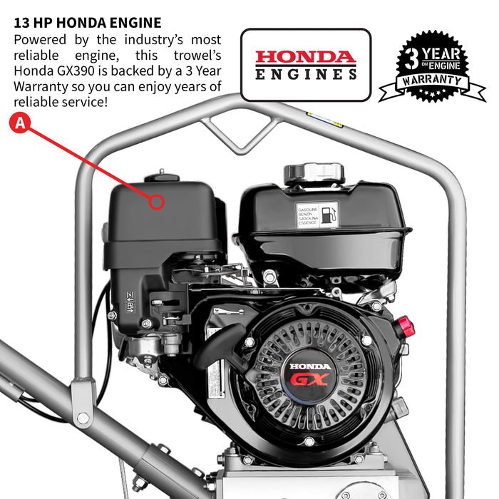 Tomahawk Power TPT46FXH390 46" Fast Pitch Power Trowel w/ 9 HP Honda, Blades - Image 7