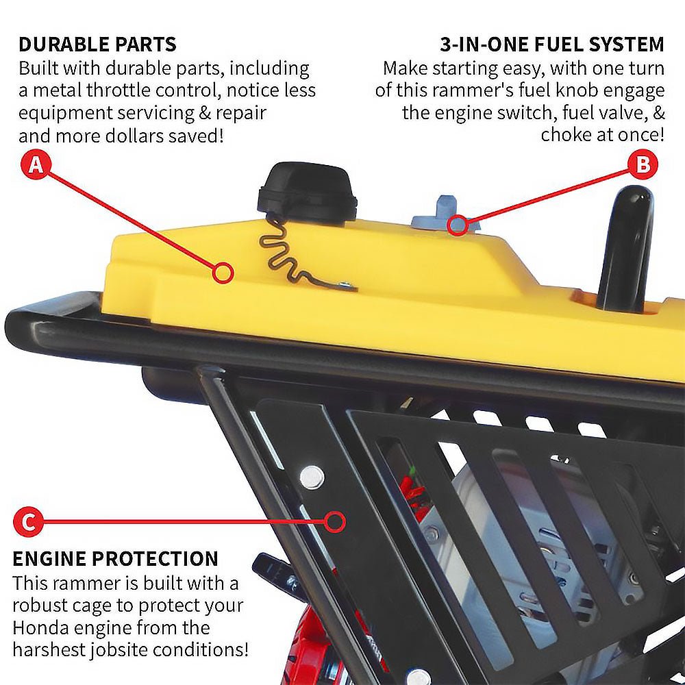 Tomahawk Power TR68H 3.6 HP GXR120 Honda Vibratory Rammer Jumping Jack Tamper - Image 3