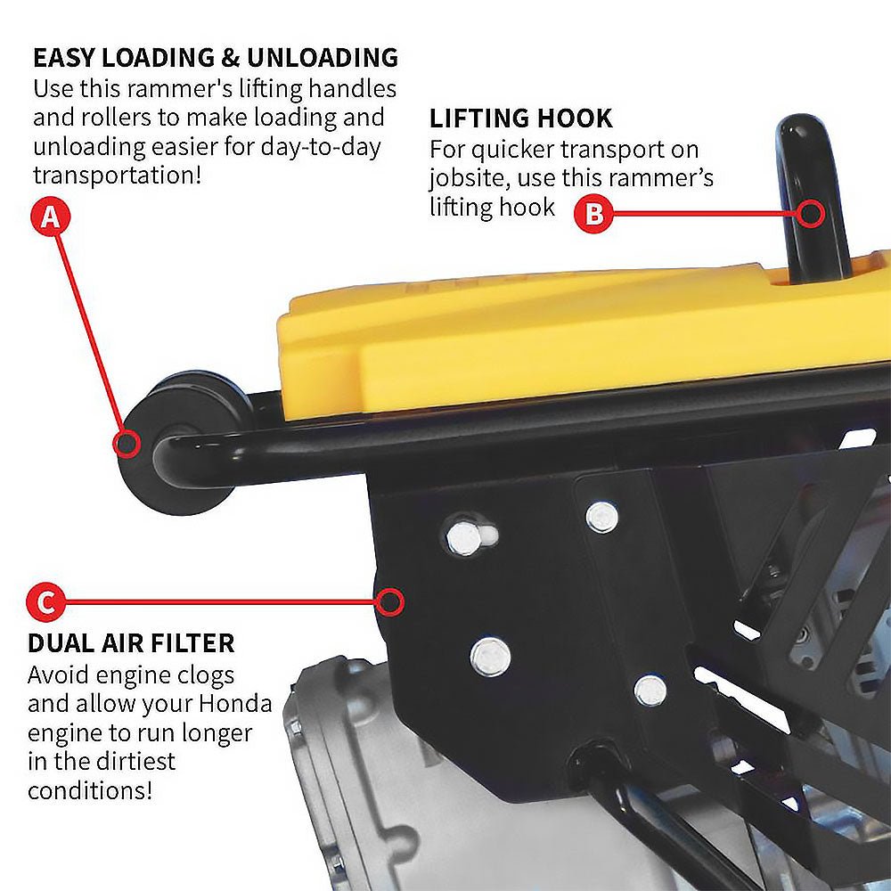 Tomahawk Power TR68H 3.6 HP GXR120 Honda Vibratory Rammer Jumping Jack Tamper - Image 4