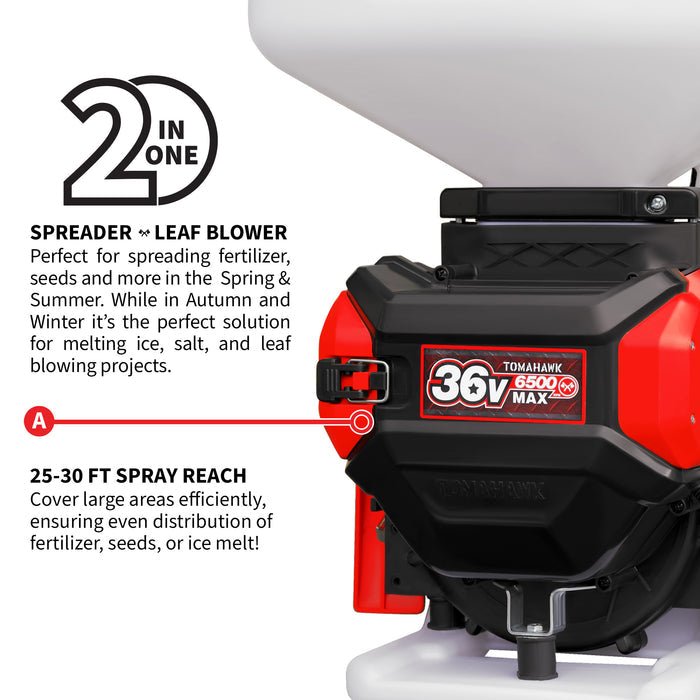 Tomahawk Power eTGS30 36V 5 Gallon Battery Powered Spreader Broadcast Lawn Seed - Image 5