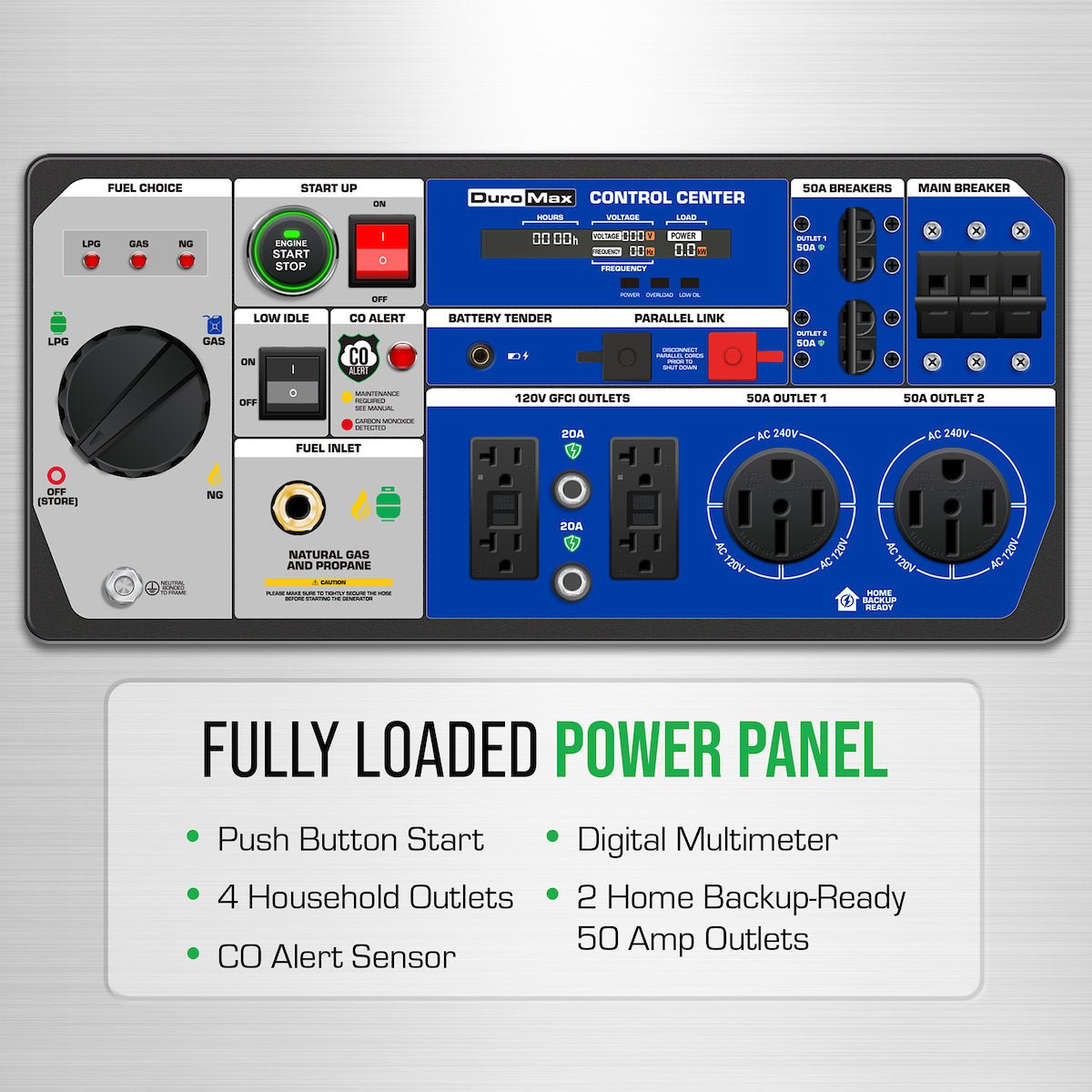 DuroMax XP16000iHT 16,000 Watt Tri Fuel Portable Inverter Generator - Quiet, Low THD - Image 4