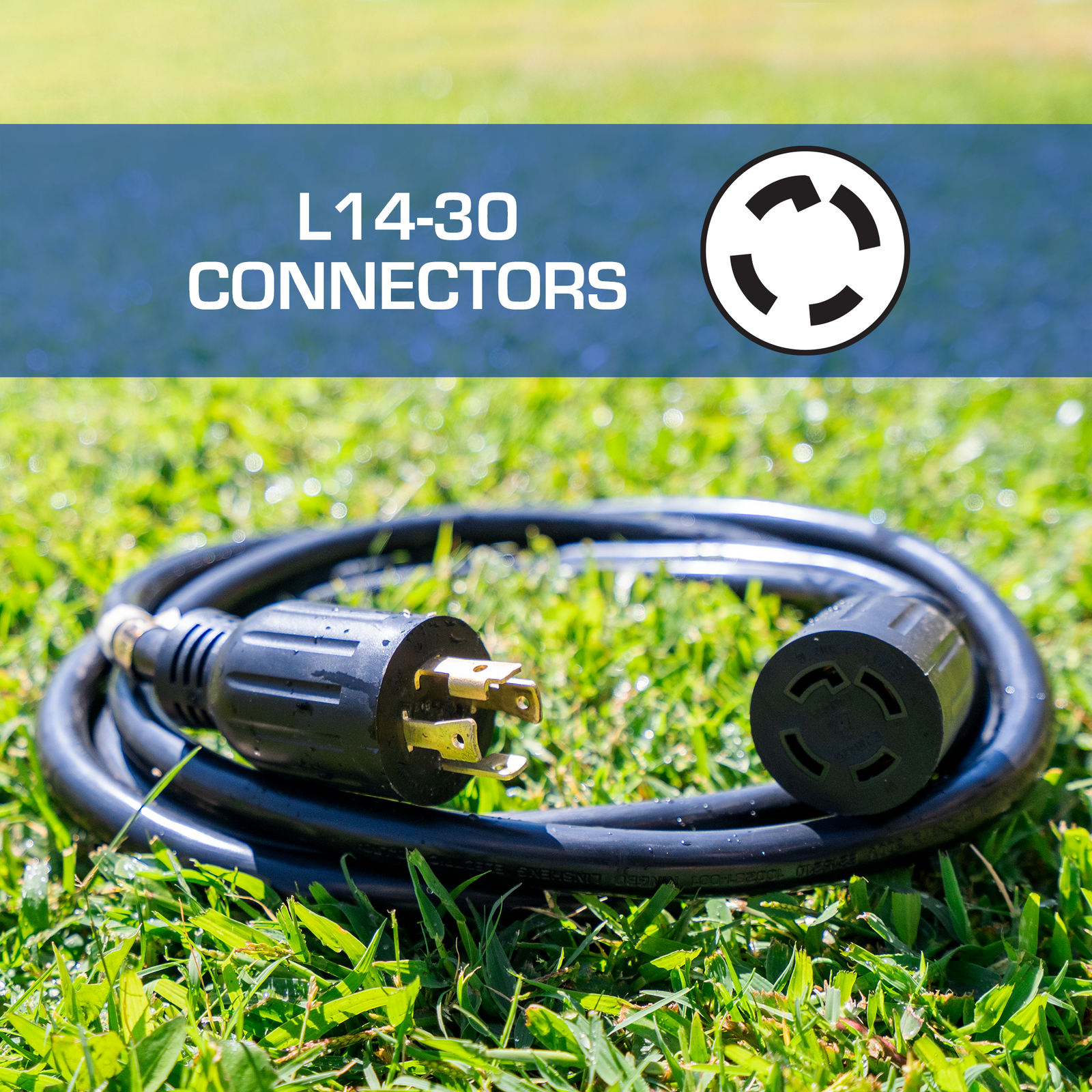 DuroMax XP3010GC 30-Amp 10-Foot 10-Gauge L14-30 Heavy Duty Generator Power Cord for Home Power Backup, Black - Image 6