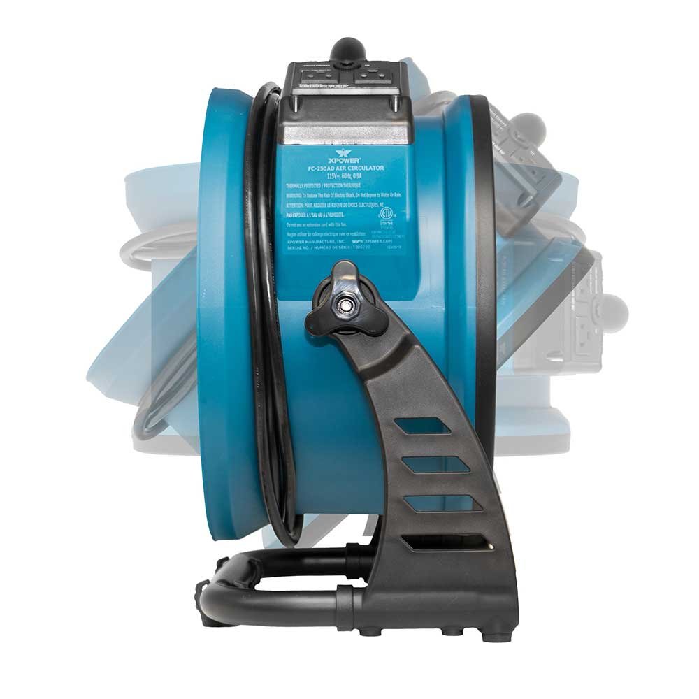 XPower FC-250AD 13” Brushless Air Circulator Utility Blower Fan w/ Power Outlets - Image 3