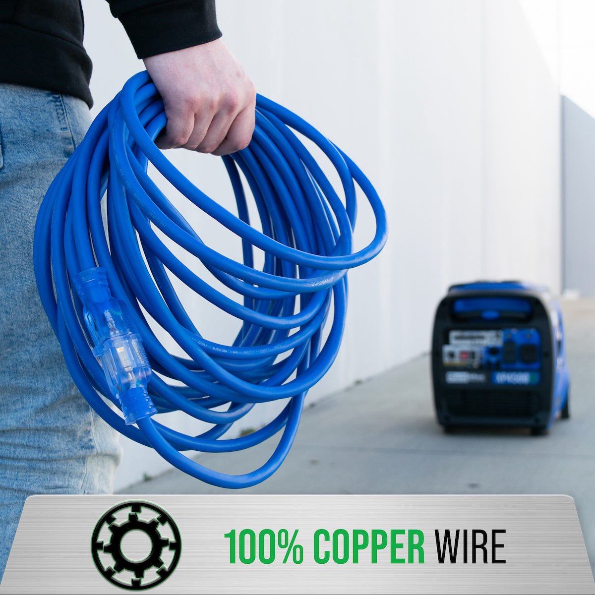 DuroMax XPX10025A Heavy Duty SJEOOW 25-Foot 10 Gauge Blue Single Tap Extension Power Cord - Image 6