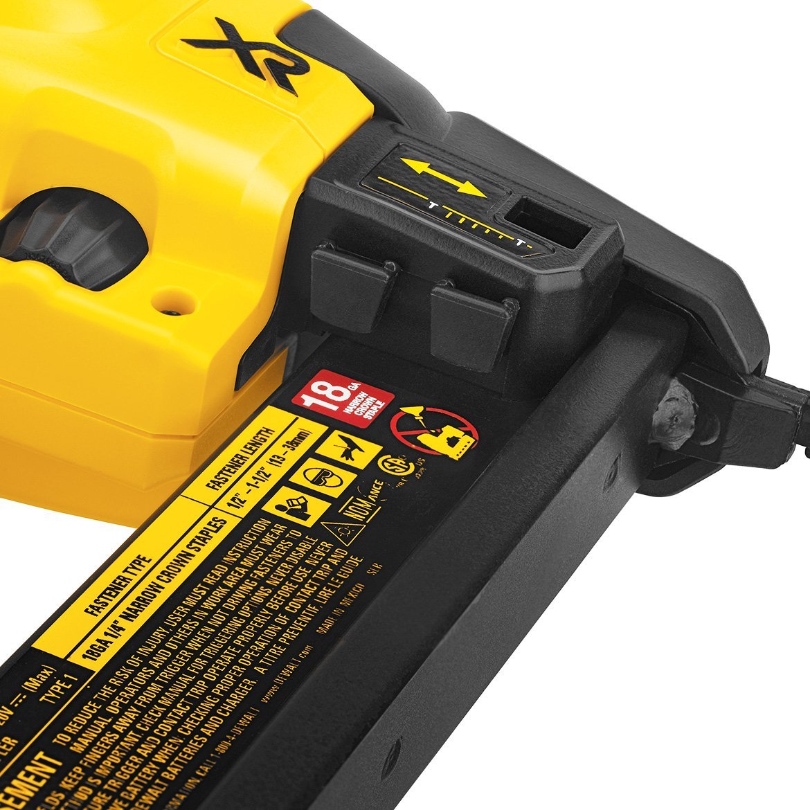 DeWALT DCN681B 20V MAX XR 18-Gauge Cordless Narrow Crown Stapler - Bare Tool - Image 7