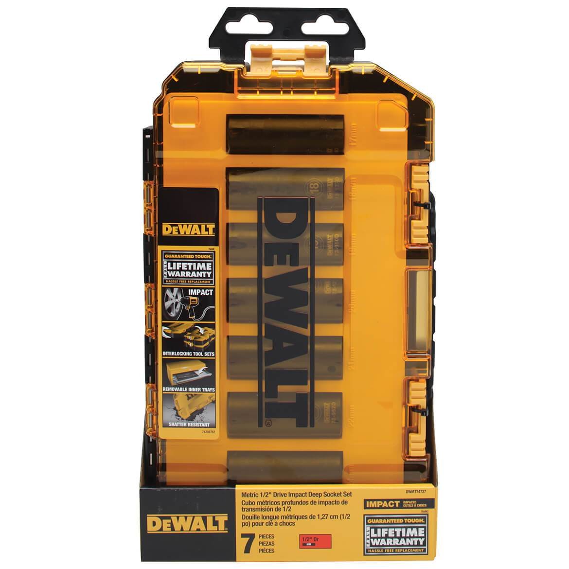 DeWALT DWMT74737 1/2-Inch Drive Deep Metric Impact Socket Set - 7pc - Image 2