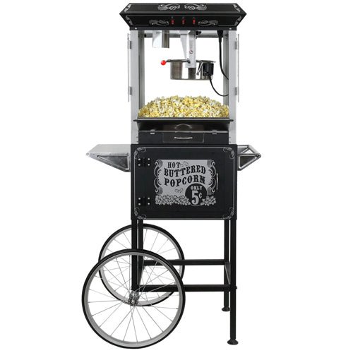 FunTime FT860CB 8oz Premium Black Popcorn Popper Machine Maker Cart Vintage - Image 8